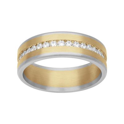 Argolla Mix con diamantes 7mm
