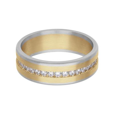 Argolla Mix con diamantes 7mm